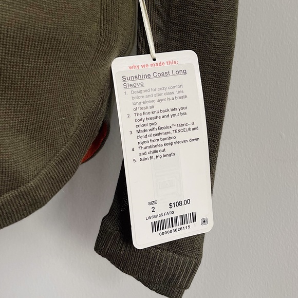 NWT Lululemon Sunshine Coast Long Sleeve Sweater - Picture 8 of 15